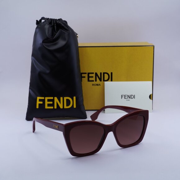 Fendi FE40151I 66F Butterfly Sunglasses - Red/Brown main image 8